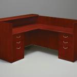 Summit-Cope Collection. Summit-Cope features a warm Cherry finish; cherry book-matched veneer tops finished with a durable polyurethane topcoat; and curved, split Nickel hardware. A touch of upscale design can be found in the radius-coped edges.
